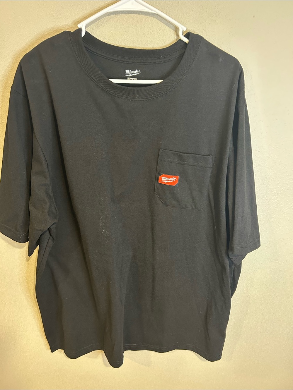 Milwaukee Pocket Logo Short Sleeve T Shirt XL Cotton Work Black
